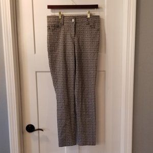 89th & Madison black & white print Stretch Straight Leg Pant Size 6